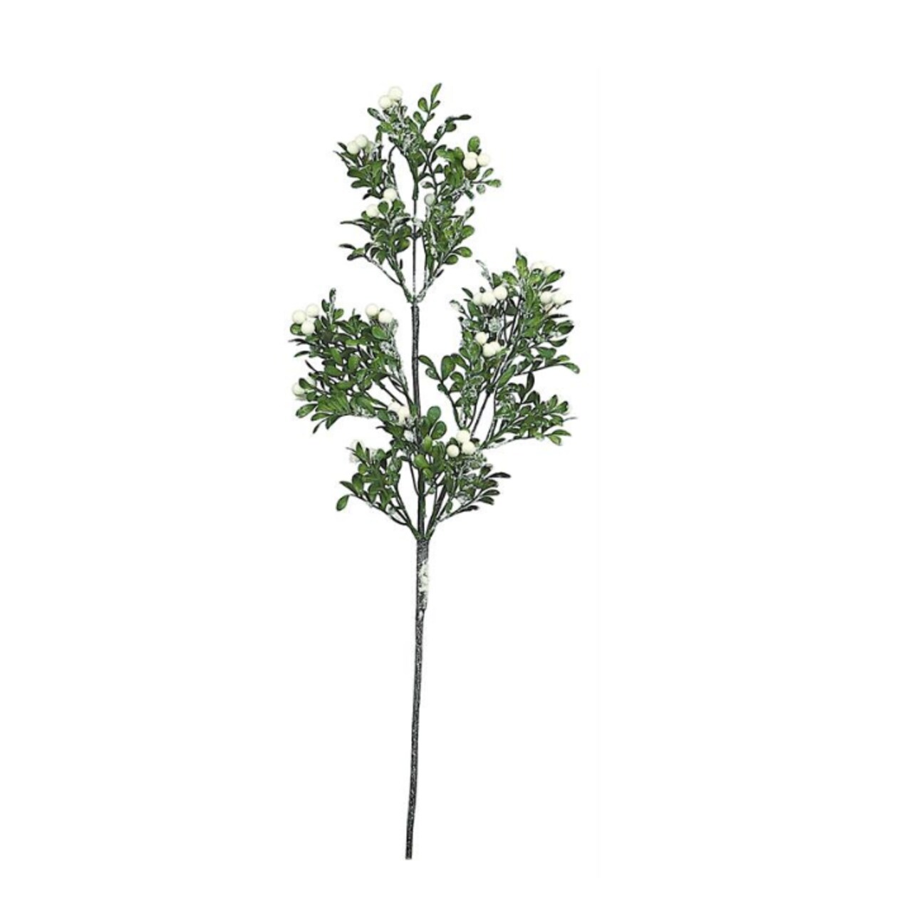 29'' Snow Mixed Boxwood Spray w/ White Berries - Elegant Winter Greenery -XP2409-GW